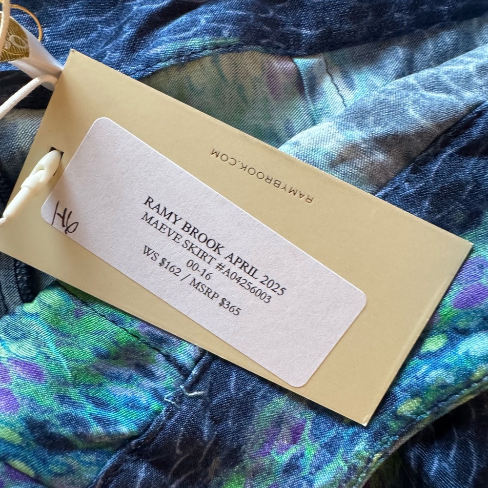 Ramy Brook blue green mermaid maxi high low maxi skirt set crop top NWT - Picture 10 of 11